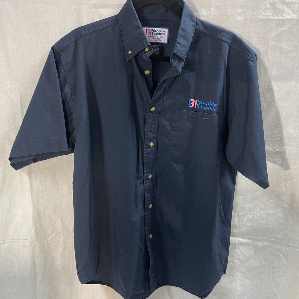 Baskin Robbins Work Shirt Supervisor Mgt SS Blue Medium
